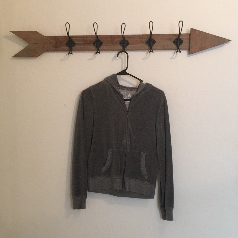 Gray Velour Track Jacket